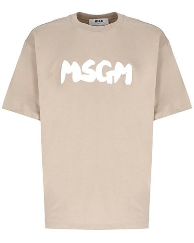 MSGM Cotton T-shirt - Natural
