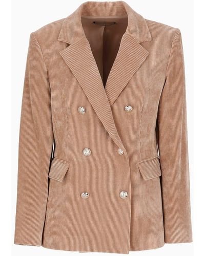 D.exterior Curduroy Double Breasted Blazer - Natural