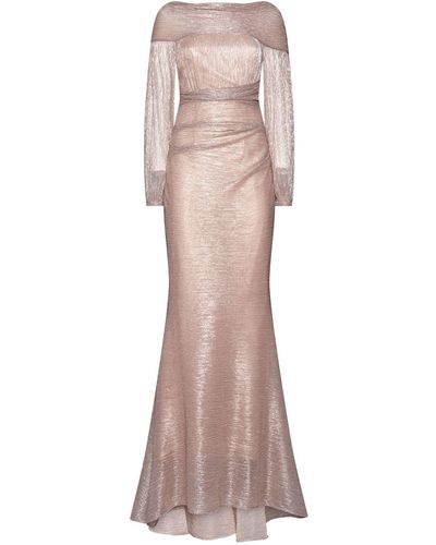 Talbot Runhof Lame' Voile Long Dress - Pink