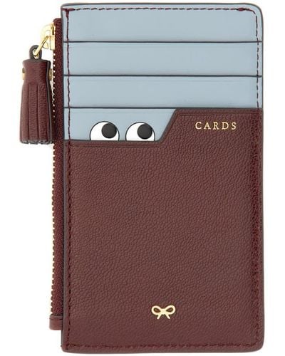 Anya Hindmarch Leather Card Holder - Gray