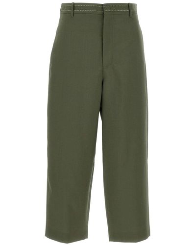 Marni "tropical Wool" Wool Trousers - Green