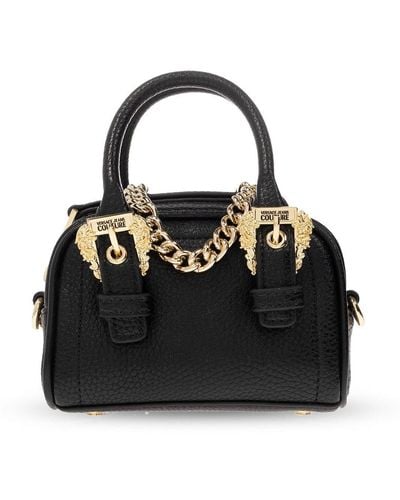 Versace Baroque Buckle Chain Link Mini Bag - Black