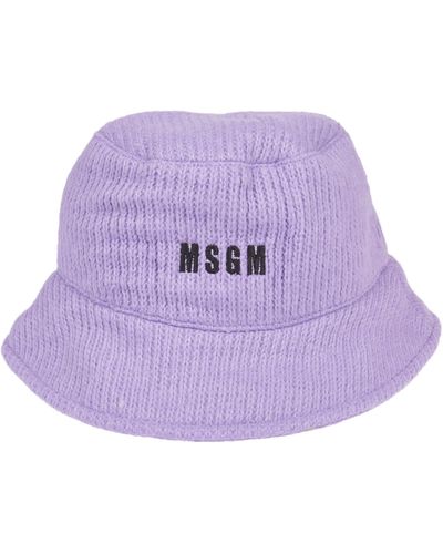 MSGM Logo Bucket Hat - Purple