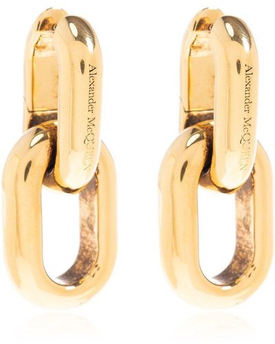 Alexander McQueen Brass Earrings, - Metallic