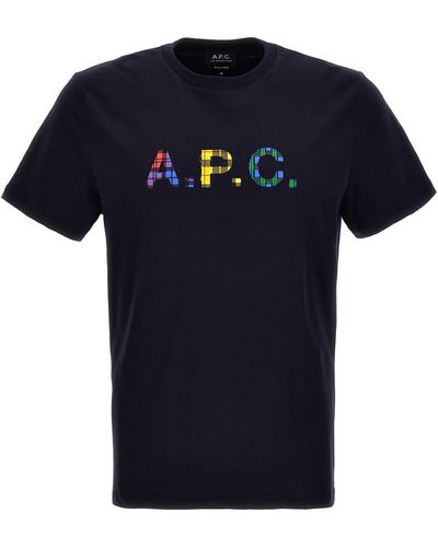 A.P.C. Logo T-shirt Blue