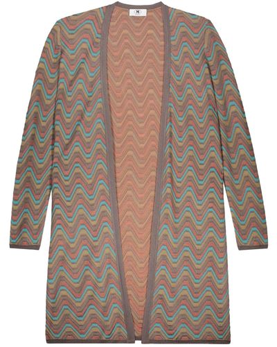 M Missoni Long Knitted Cardigan - Brown