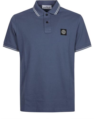 Stone Island Short Sleeve Slim Polo Shirt - Blue