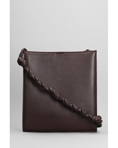 Jil Sander Shoulder Bag In Brown Leather - Gray