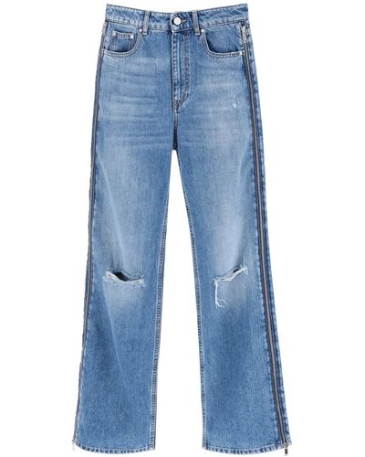 Stella McCartney Straight Leg Jeans With Zippers - Blue