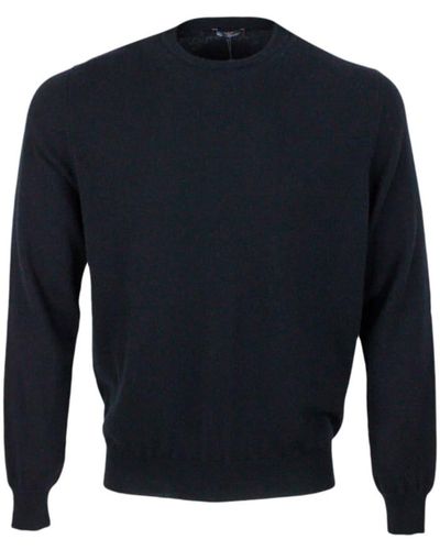 Colombo Long-Sleeved Crewneck Sweater - Blue