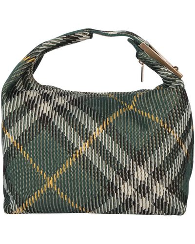 Burberry Medium Peg Check-Pattern Tote Bag - Green
