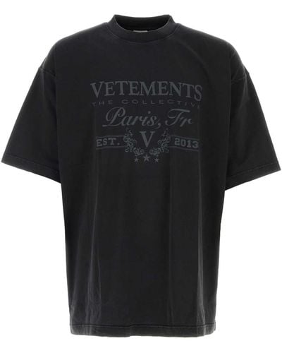 Vetements Cotton Oversize T-Shirt - Black