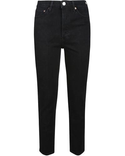 RE/DONE 90S High Rise Ankle Crop Jeans - Black