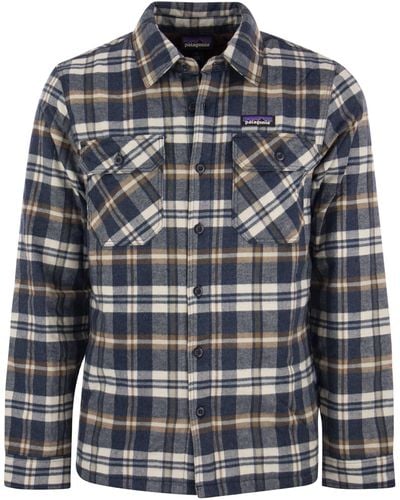 Patagonia Medium Weight Organic Cotton Insulated Flannel Shirt Fjord - Grey