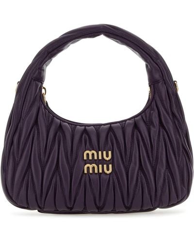 Miu Miu Nappa Leather Handbag - Blue