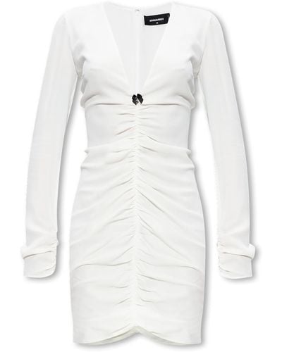 DSquared² Ruched Dress - White