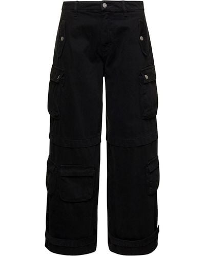 ICON DENIM Rosalia Low Waisted Cargo Jeans With Patch Pockets - Black