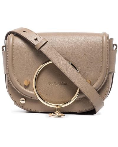 See By Chloé See By Chloe Mara Leather Shoulder Bag - Natural