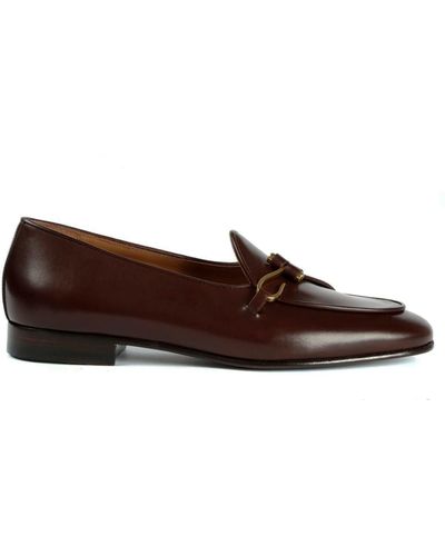 Edhen Milano Calf Leather Comporta Loafers - Brown