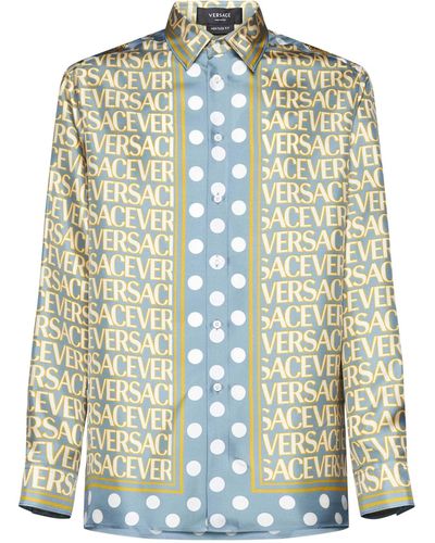 Versace Allover Linen Shirt - Green