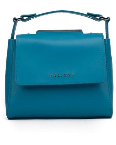 Orciani Sveva Vanity Mini Leather Bag - Blue