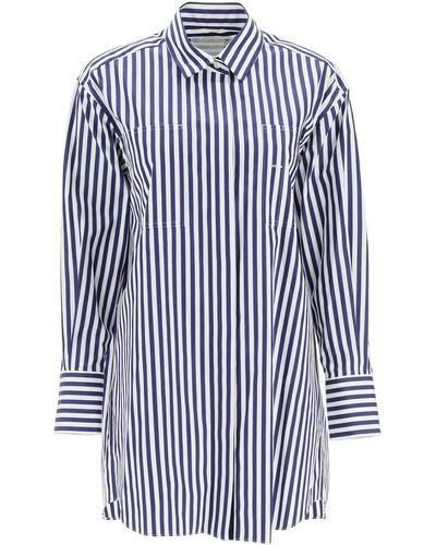 Sacai Striped Cotton Poplin Shirt - Blue