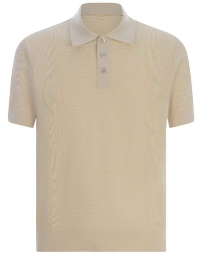 Paolo Pecora Polo Shirt Made Of Cotton Thread - Natural