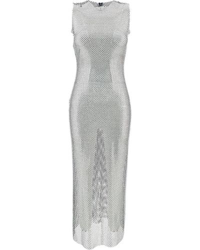 Philosophy Di Lorenzo Serafini Long Dress With All-Over Swarovski - Gray