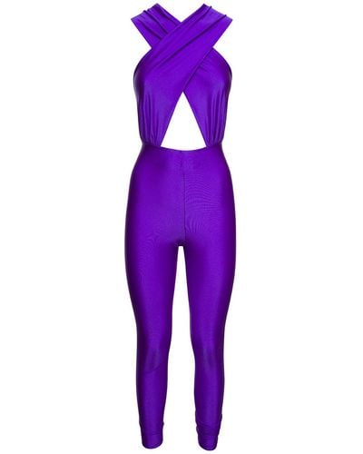 ANDAMANE Hola Jumpsuit With Halterneck And Cut-Out - Purple