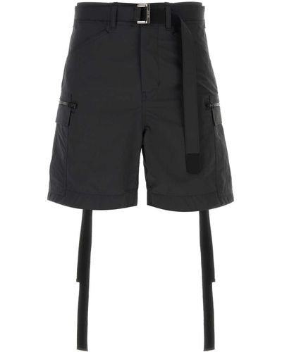 Sacai Taffeta Bermuda Shorts - Black