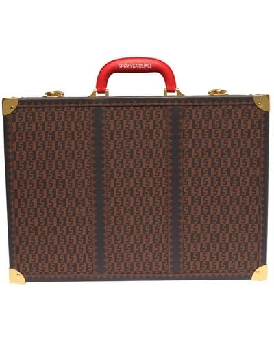 Sprayground Money Check Suitcase - Brown