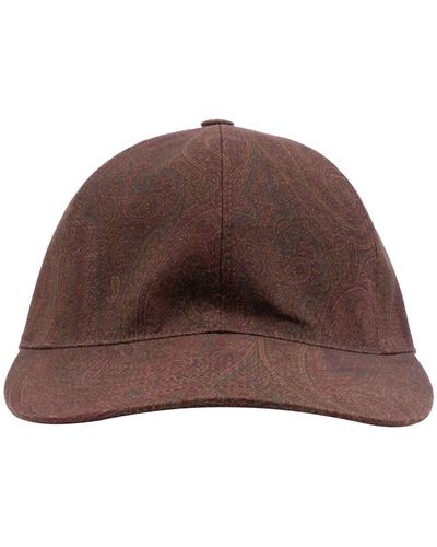Etro Hat With Paisley Print - Brown
