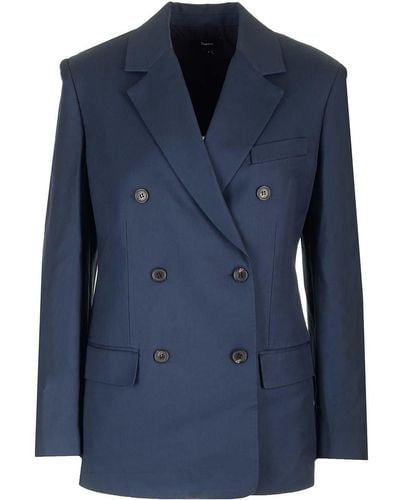Theory Classic Double-Breasted Blazer - Blue