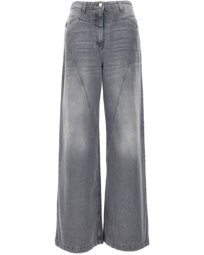Elisabetta Franchi Wide Leg Jeans - Grey