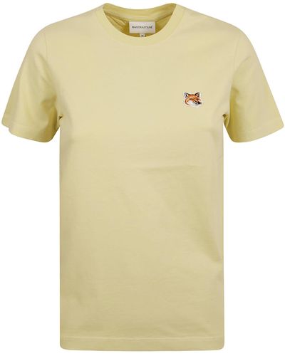 Maison Kitsuné Fox Head Patch Regular T-Shirt - Yellow