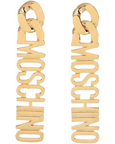 Moschino Logo Lettering Earrings Jewelry - Metallic