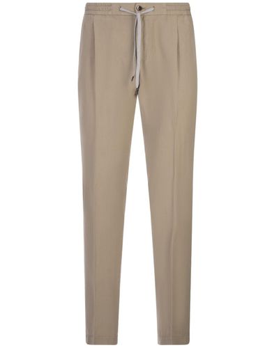 PT01 Linen Blend Soft Fit Trousers - Natural