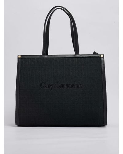 Glamadise - Italian fashion paradise - Real leather handbag Guy Laroche  Paris - Black - Guy Laroche Paris - Handbags - Leather bags - Glamadise -  italian fashion paradise