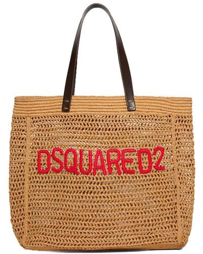 DSquared² Croisette Raffia Shopping Bag - Brown