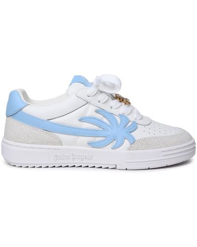 Palm Angels Palm Beach College Leather Sneakers - Blue