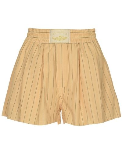 WEILI ZHENG Pinstriped Boxer Shorts - Natural