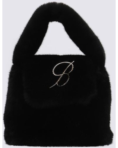 Blumarine Faux Fur Monogram B Bag - Black