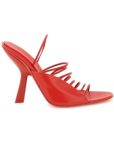 Ferragamo Mignn Leather Heel Sandals - Red