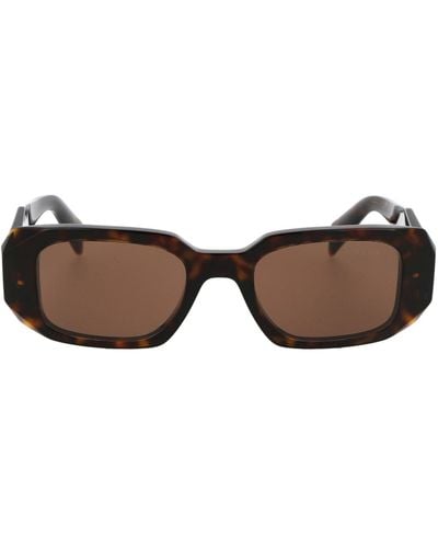 Prada Pr 17ws Rectangle-frame Acetate Sunglasses - Brown
