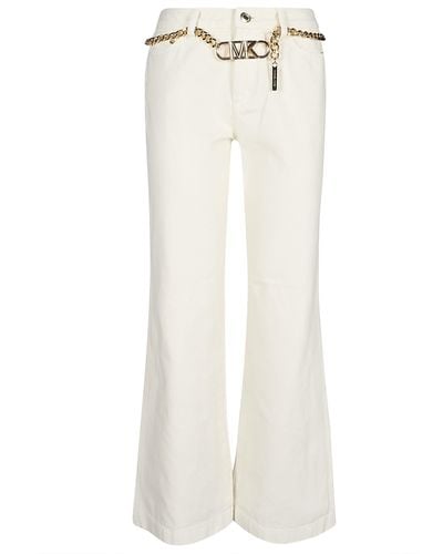 Michael Kors Flare Chain Belt Jeans - White