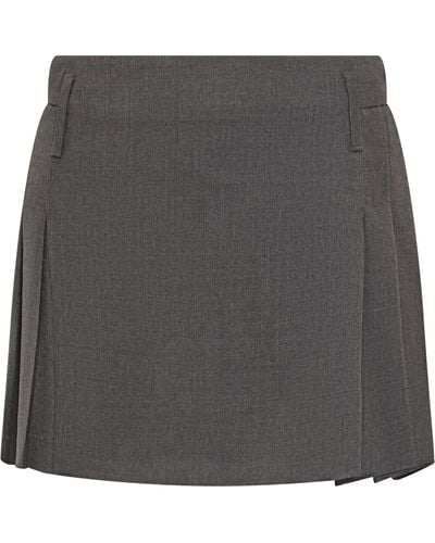 Ambush Pleated Mini Skirt - Gray