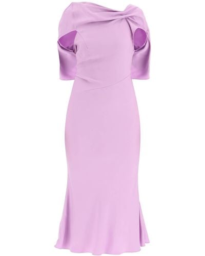 Roland Mouret Midi Cady Dress - Purple