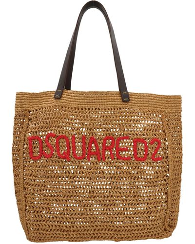 DSquared² Logo-embroidered Open-top Tote Bag - Brown
