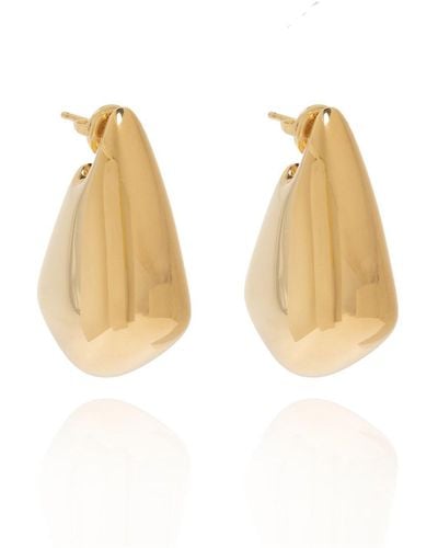 Bottega Veneta Silver 'fin Small' Earrings, - Natural