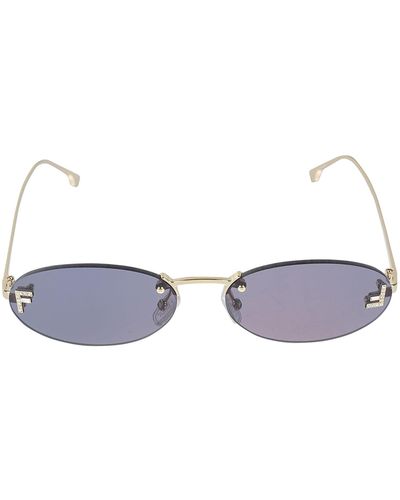 Fendi Embellished Logo Rimless Sunglasses - Multicolor